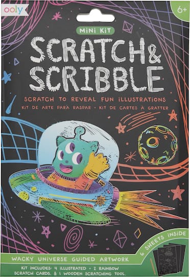 OOLY Wacky Universe Mini Scratch &#x26; Scribble Art Kit